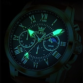 cheap Quartz Watches-The New Olevs Brand Men&#039;S Business Watch With Luminous Small Three Hands Moon Phase Display Multi-Functional Chronograph Three-Eye Casual Waterproof And Fashionable Quartz Watch Men&#039;S Sports Wrist