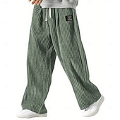 baratos Perna Reta-Homens Calças Esportivas Calças Calças de Veludo Calças largas Calça de moletom de perna reta Com Cordão Cintura elástica Côr Sólida Conforto Comprimento total Ao ar livre Casual Diário Moda Estilo