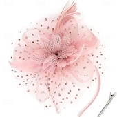cheap Fascinators-Fascinators Fabric Feathers Fedora Hat Wedding Tea Party Horse Race Cocktail Elegant Vintage With Feather Headpiece Headwear