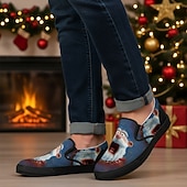  Men's Christmas Santa Graphic Slip-On Sneakers – Fun 3D Santa Face, Comfortable Casual Style, Perfect for Holiday Parties & Christmas Celebrations