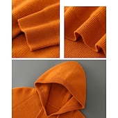 Недорогие Мужской шерстяной свитер-мужской свитер из чистой шерсти премиум-класса, кашемир, классический трикотажный свитер с капюшоном и завязками, мягкий, теплый, дышащий