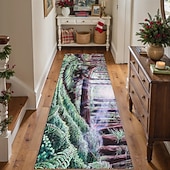 cheap Runner Rugs-Forest Path Runner Rug For Hallway Kitchen Soft Non-Slip Machine Washable  Faux Cashmere Nature Landscape Carpet Woodland Sunlight Design Entryway Runner, Fallen Redwood by Dakota Daetwiler