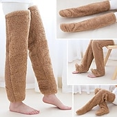 abordables la maison chaussettes-Chaussettes hautes en duvet d'oie pour Noël, nouvelles chaussettes hautes longues et pelucheuses d'hiver, chaussettes hautes en peluche