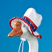 billige Veranda gåseantrekk-2 stk. patriotiske verandagåseantrekk sementgåskostyme 4. juli-stil gåsantrekk inkludert sløyfe og hatt til hagedekorasjon fest uteplass julegave