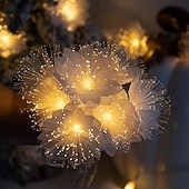 abordables Guirlandes lumineuses led-Guirlandes lumineuses à fibres optiques avec lumières étoilées 3m 20LEDs Décoration de mariage Fête Lumières féeriques pour Chambre Balcon Jardin Décoration d'Arbre