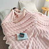 Недорогие Тонкие одеяла и пледы-Толстое пушистое одеяло из пузырчатого флиса, мягкое фланелевое покрывало для дивана, офиса, сна, кровати, легкое теплое одеяло для кондиционера, уютная шаль