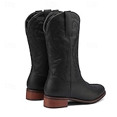 economico Stivali da cowboy e occidentali-stivali da cowboy da uomo in similpelle marrone scuro con ricami intricati: calzature eleganti e resistenti per occasioni in stile western e per l'uso quotidiano