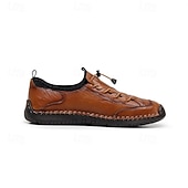 preiswerte Stiefeletten-Braune, handgefertigte Freizeitschuhe für Herren mit weicher Gummisohle und elastischem Kordelzug, bequeme Outdoor-Fahrschuhe für Reisen und den Alltag
