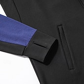 tanie Kurtki biegowe-Męskie Kolorowy blok Kurtka sportowa Jesień / Zima Kaptur Długi rękaw Athleisure Ochrona przed słońcem Lekki Siłownia Piesze wycieczki Bieganie Trening Joga Czarny Niebieski Ciemnoniebieski Odzie