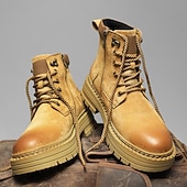 זול מגפי עבודה-מגפי הליכה בצבע חום בהיר לגברים - עמידים ונוחים, מושלמים להרפתקאות חוץ, טיולים רגליים ולבוש יומיומי