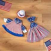 billige Veranda gåseantrekk-2 stk. patriotiske verandagåseantrekk sementgåskostyme 4. juli-stil gåsantrekk inkludert sløyfe og hatt til hagedekorasjon fest uteplass julegave