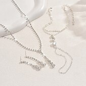 economico Collana da donna-Per donna Set di gioielli da sposa Argento Lega Moda Forma irregolare
