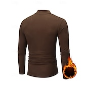 ieftine Tricouri și topuri de alergare-Bărbați Mată Topuri pulover Top din fleece cu strat de bază Lenjerie Termică Toamna iarna Manșon Lung Îmbrăcăminte Atletică Cald Sală de fitness Drumeție Alergat A face exerciţii fizice Yoga Negru