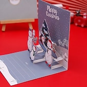 olcso Ajándékcsomagolás-6 db-os 3D-s karácsonyi üdvözlőkártya-készlet, kreatív ünnepi kártyák szentestei üzenetekhez, összecsukható ünnepi kártyakészlet, tökéletes ajándéknak és ünnepi üdvözlőlapnak