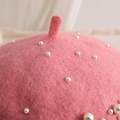 baratos Chapéus de Festa-Chapéus Lã Chapéu de Boina Casamento Feriado Festa de Chá Corrida de cavalos coquetel Elegante Vintage Com Pérolas Capacete Chapéu