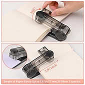 levne Domácí spotřební materiál-Průsvitná otočná sešívačka s otočným ramenem a 400 sponkami, stolní sešívačka s otočným ramenem o 360 stupňů pro vazbu brožur nebo knih, kapacita 25 listů pro psací stůl, kancelářské potřeby pro