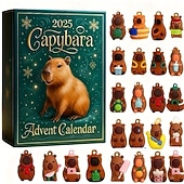 お買い得  アドベントカレンダー-カピバラのアドベントカレンダー、24日間のカピバラのオーナメント、クリスマスカウントダウンギフト、靴下に入れるかわいいカピバラのフィギュア、アドベントカレンダー、漫画のカピバラ人形