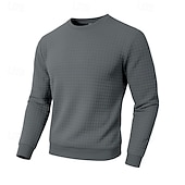 economico Felpe di base-Per uomo Maglia Felpa a nido d'ape Felpa con cappuccio Maglione Nero Bianco Verde militare Cachi Grigio Girocollo Semplice Testurizzato Sport &amp; Outdoor Casuale Quotidiano Streetwear Cool
