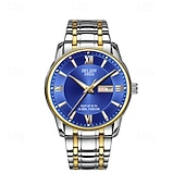 abordables Montres à quartz-La nouvelle montre pour hommes au cadran romain Deblve à la mode et tendance avec bracelet en alliage calendrier lumineux et affichage du jour. C'est un choix idéal pour une vie simple décontractée