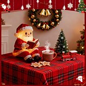 levne vnitřní vánoční osvětlení-Vánoční světla Santa Claus čtou knihu lampa Santa čtou knihu lampa roztomilá osvětlená socha Santa vintage vánoční stolní dekor vintage noční světlo pro vánoční párty domácí dekoraci