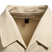 preiswerte Freizeithemden für Herren-Herren Hemd Freizeithemd Kragenhemd Knopfhemd Designerhemd Schwarz Weiß Kaki Langarm Einfach Umlegekragen Urlaub Lässig Unregelmäßiger Saum Bekleidung Mode Modern Lässig