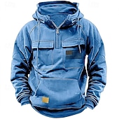billiga 3d hoodies för män-Herr Huvtröja Huvtröja med dragkedja i Quarter Svart Rodnande Rosa Vin Blå Grön Huva Landsflagga Snörning Ficka Sport &amp; Utomhus Dagligen Helgdag Streetwear Grundläggande Ledigt Vår Höst Kläder Pull