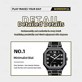 abordables Montres à quartz-Montre homme Olevs 5661, montre à quartz carrée originale, étanche, lumineuse, semaine, date, montres de sport