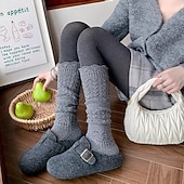 abordables Chaussettes-Femmes Bas Extérieur Bloc de Couleur Polyester Vacances Occasionnel Élastique Chaud 1 Paire