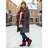 preiswerte Damenstiefel-wasserdichte Schneestiefel für Damen mit Kunstfellfutter – Winterstiefel zum Schnüren mit Reißverschluss und verstellbaren Schnürsenkeln, in mehreren Farben erhältlich