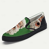 cheap Men's Slip-ons &amp; Loafers-Men's Christmas Santa Face Slip-On Shoes – Vibrant 3D Santa Design, Comfortable Casual Footwear, Ideal for Christmas Festivities &amp; Winter Wear