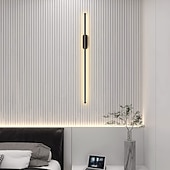 tanie Kinkiety wewnętrzne-Długa lampa ścienna 23,6 cala - 47,2 cala, czarno-złota, metalowa lampa ścienna do wnętrz, salon, tło, sypialnia, lampka nocna, AC2200V, AC110V