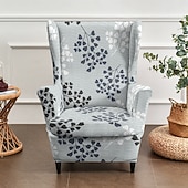 voordelige Hoes voor wingback-stoel-stretch hoes voor een fauteuil, polyester hoes met bloemen-/streep-/geometrische print voor een fauteuil, afneembare decoratieve meubelbeschermer