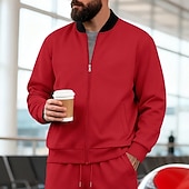 baratos Jaquetas Casuais-Homens jaqueta leve Jaqueta casual Férias Diário Respirável Bolsos Primavera Outono Bloco de cor Moda Clássico Colarinho Chinês Padrão Preto Amarelo Vermelho Azul Marinha Azul Royal Casaco