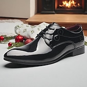 levne Oxford boty-Pánské společenské boty - elegantní sváteční styl s ozdobnými detaily, ideální pro vánoční večírky a formální oslavy