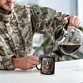 baratos Canecas &amp; Chávenas-Caneca comemorativa do 250º aniversário dos EUA, caneca de cerâmica de 11 onças para café comemora o 250º aniversário dos Estados Unidos, a águia e a bandeira simbolizam o decorador patriótico,