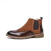 preiswerte Chelsea -Stiefel-Braune Chelsea-Boots aus Kunstleder für Herren – stilvoll und elegant, perfekt für Business Casual, formelle Anlässe und den Alltag.