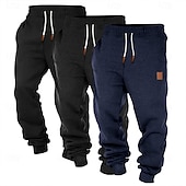 Недорогие Кроссовки-Муж. Штаны Джоггеры Флисовые штаны Кулиска Эластичная талия Мульти-упаковка Полотняное плетение Комфорт Полная длина на открытом воздухе Повседневные На выход Мода Классический