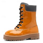 economico Stivali da lavoro-stivali da lavoro impermeabili arancioni da uomo: design robusto con supporto alto per la caviglia, ideali per lavori all'aperto e uso intensivo
