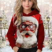 Kerstmis Voor meisjes 3D Grafisch Kerstman Trui met capuchon Lange mouw Herfst Winter Modieus Aanbiddelijk Basic Kinderen 4-12 jaar Capuchon Buiten Casual Dagelijks Normale pasvorm voordelige Kersttops voor Kinderen-Kerstmis Voor meisjes 3D Grafisch Kerstman Trui met capuchon Lange mouw Herfst Winter Modieus Aanbiddelijk Basic Kinderen 4-12 jaar Capuchon Buiten Casual Dagelijks Normale pasvorm