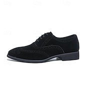 ieftine Brogue pantofi-Pantofi de mireasă brogue maro închis pentru bărbați, din piele ecologică – pantofi de mireasă clasici și sofisticați pentru miri
