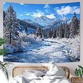 economico Arazzi da parete-arazzo Striscioni Coperta Paese delle Meraviglie Invernale 森林 3D Camera da letto Soggiorno Dormitorio Stanza per adolescenti Dormitorio universitario Portico a muro Arredamento per la casa