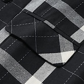 tanie Męska kamizelka-Męskie Kamizelka Strój koktajlowy Formalny Ślub Urlop Biznes Moda Klasyczny Wiosna Jesień Kieszeń Guziki Poliester Wygodny Kratka Guziki jednorzędowe W serek Regularny Czarny Brązowy Khaki Szary