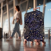 baratos Desgaste em casa e chinelos em casa-Capa protetora elástica para mala de viagem com estampa artística.