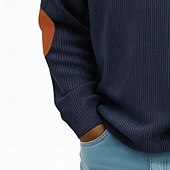 baratos Camisetas de veludo cotelê-Homens Camiseta de Veludo T-shirt Camisa de manga longa Manga Longa Com Zíper Outono Inverno Bloco de cor Diário Texturizado Casual Zip Up Superdimensionado Solto Casual Ao ar livre Rua Azul Claro