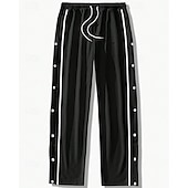 cheap Running Pants &amp; Tights-Men's Wide-leg Sweatpants sport pants Casual Pants with Pockets Split High Waist Bottoms Gym Athleisure Workout Spring Fall Breathable Gym Workout Track Regular Fit Sportswear Activewear Solid Colored