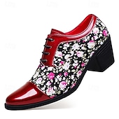 abordables Chaussures Déclaration-Chaussures à talons hauts noires à motif floral pour homme – Design élégant et tendance, parfaites pour les événements formels, les tenues tendance et les sorties en soirée