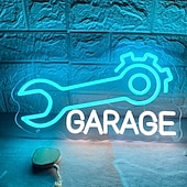 Недорогие Декоративные огни-1 шт. инструмент для ремонта гаража, светодиодный акриловый настенный светильник в форме щита, неоновый светильник, атмосферный светильник в форме гаечного ключа, декоративный светильник с USB-блоком