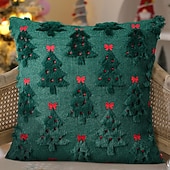 levne Vánoční povlečení-Vánoční povlaky na polštáře s ozdobou na stromeček, měkké plyšové povlaky na polštáře z umělé kožešiny, povlaky na polštáře na vánoční stromeček na svátky, zimní domy, pohovky, postele, verandy,