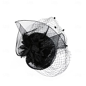 abordables Fascinadores-Fascinators Tejido Sombrero de fieltro Boda Fiesta de Té Carrera de caballos cóctel Elegante Vintage Estilo lindo Con Pluma Flor Celada Sombreros