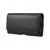 baratos saco de telefone universal-Estojo para celular masculino com presilha, bolsa de cintura, acessório em couro PU, carteira para celular, estilo vintage, capa protetora para celular.